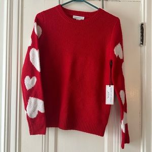 Red and White heart sweater. Never worn.